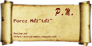 Porcz Máté névjegykártya